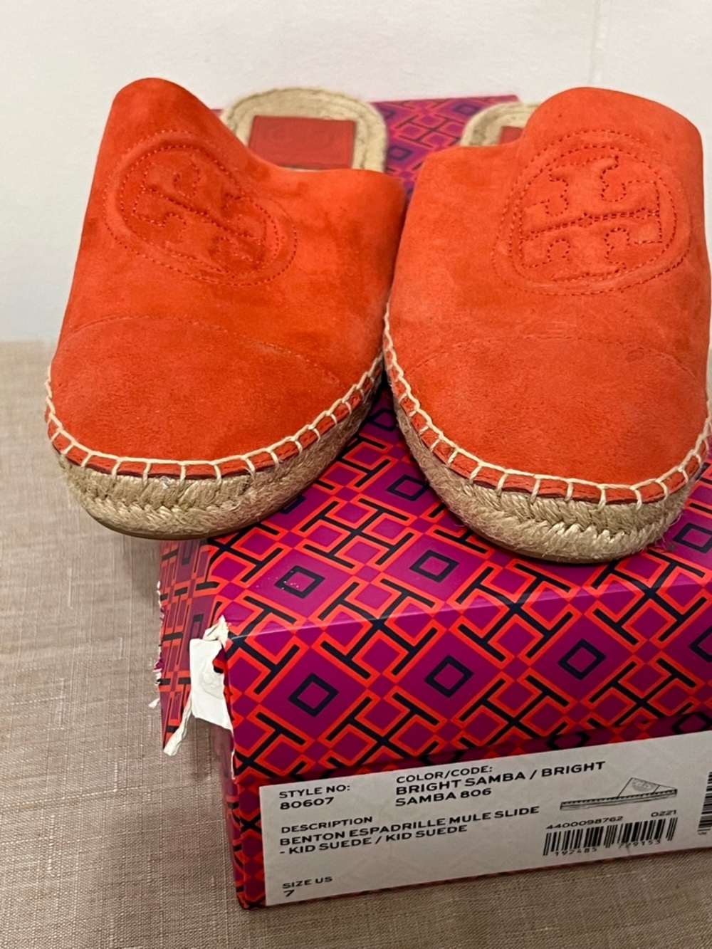 Tory Burch Bright Samba Suede Espadrille Mule